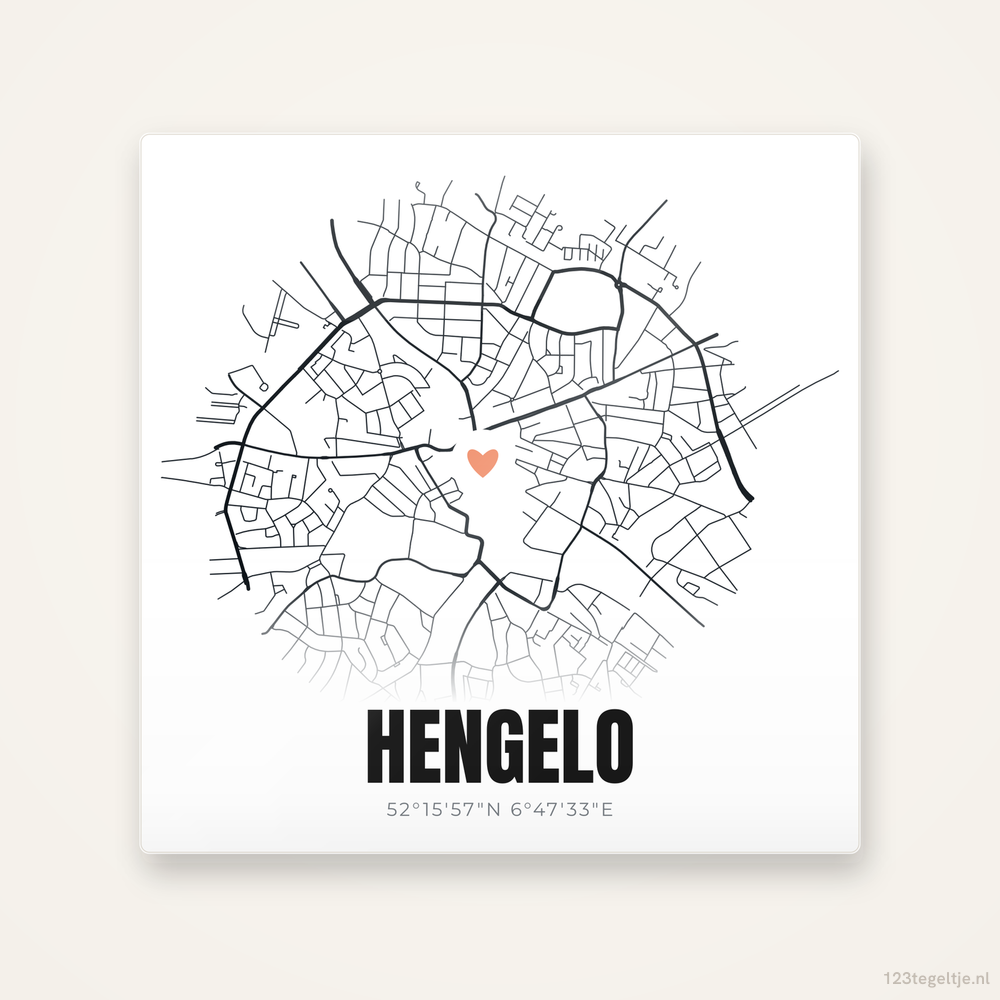 Tegeltje Hengelo stadskaart