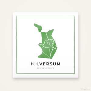 Tegeltje Hilversum silhouet groen