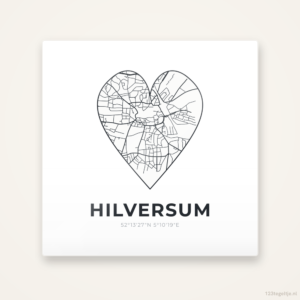 Tegeltje Hilversum stadskaart hart