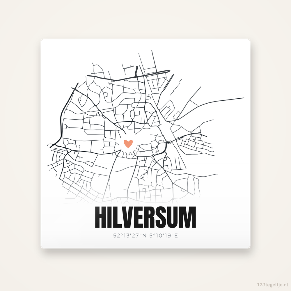 Tegeltje Hilversum stadskaart