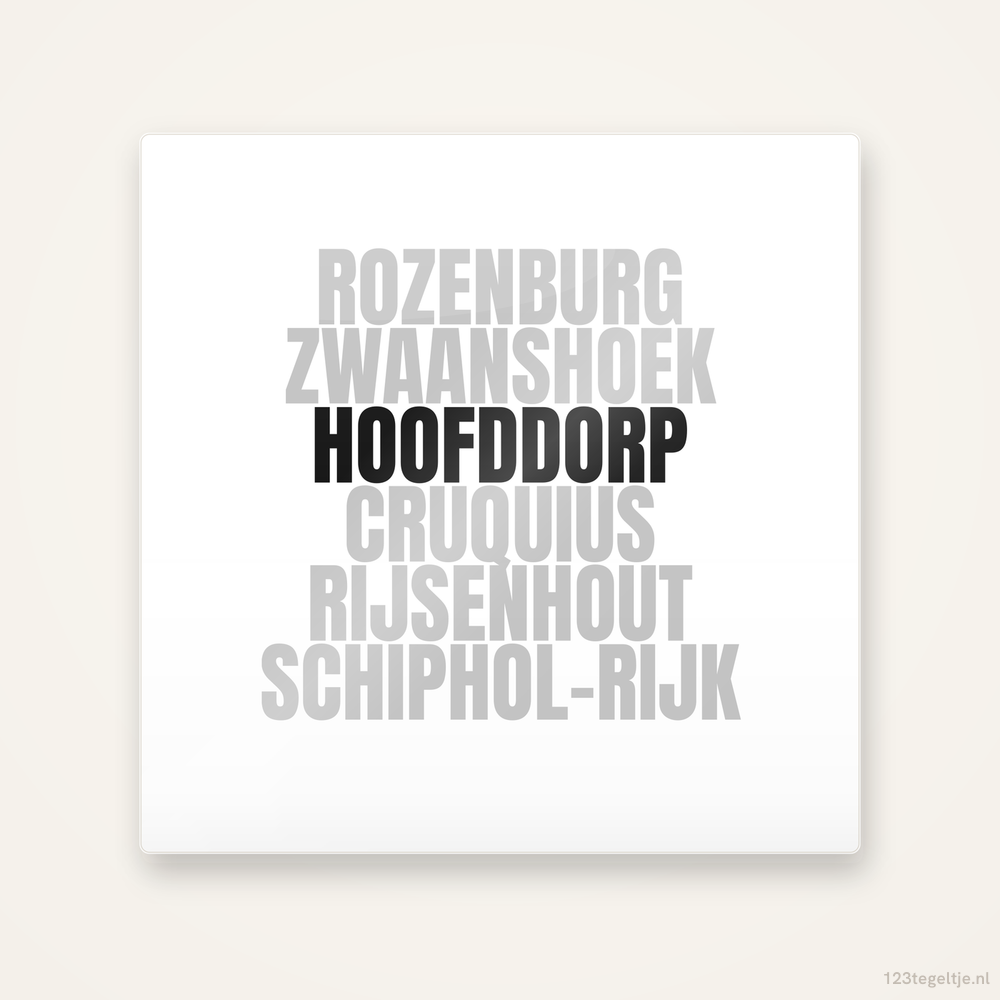 Tegeltje Hoofddorp en omgeving