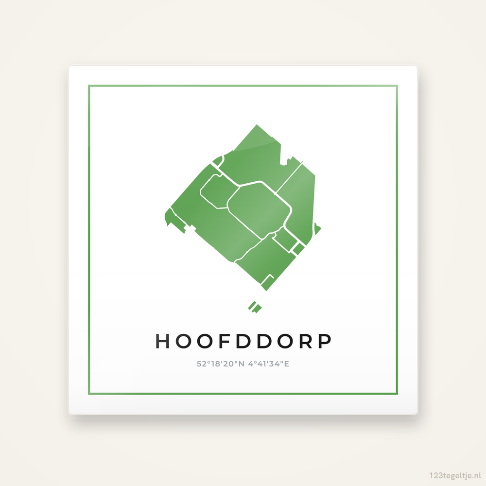 Tegeltje Hoofddorp silhouet groen
