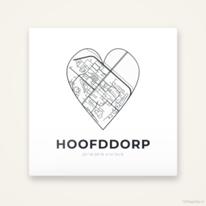Tegeltje Hoofddorp stadskaart hart