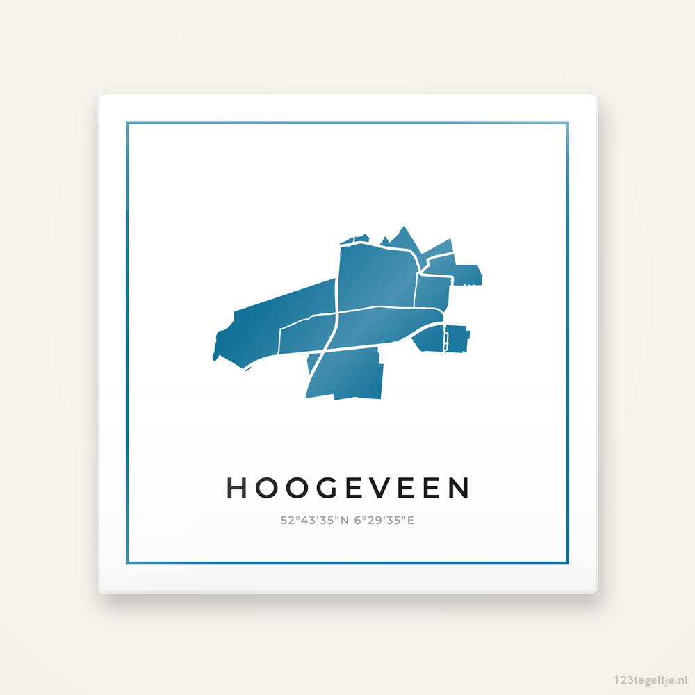 Tegeltje Hoogeveen silhouet met kader