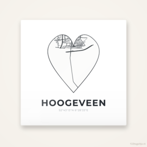 Tegeltje Hoogeveen stadskaart hart