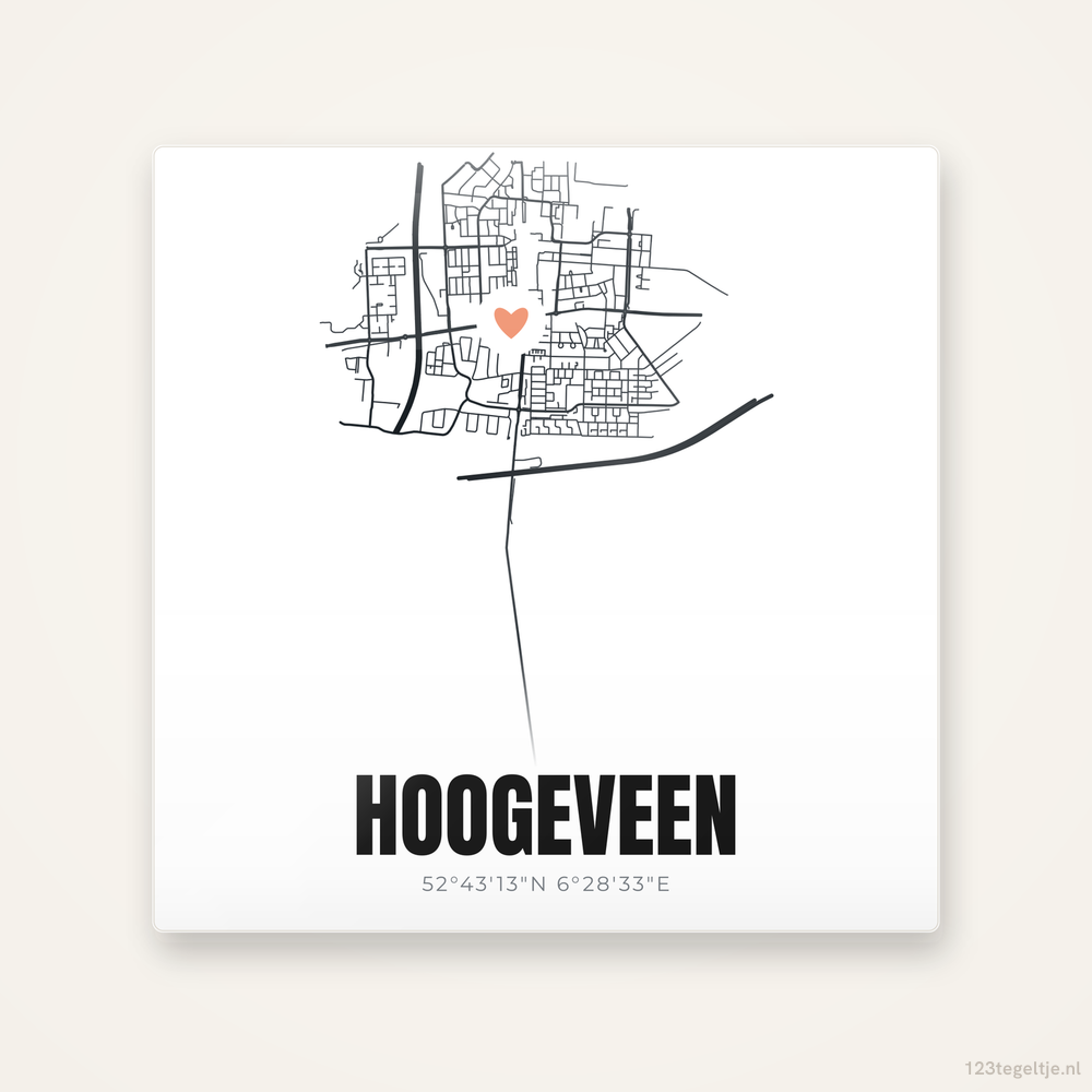 Tegeltje Hoogeveen stadskaart