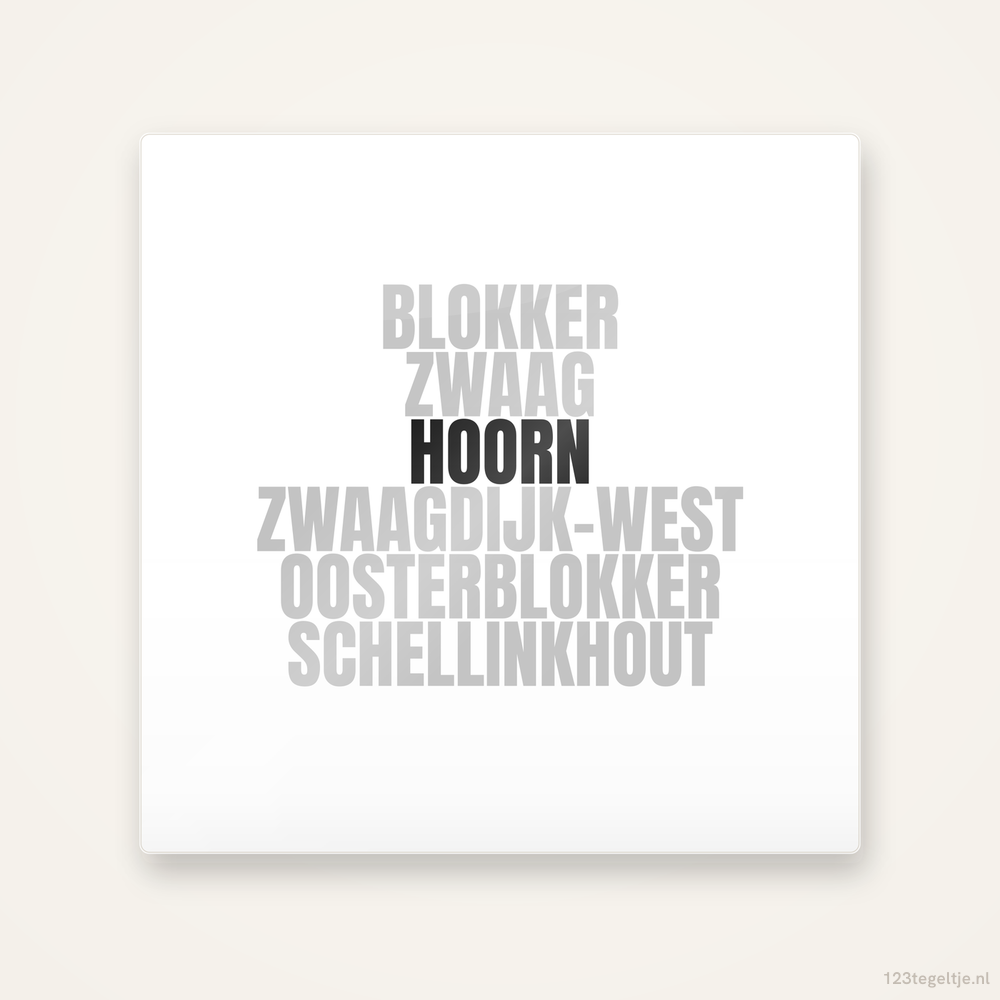 Tegeltje Hoorn en omgeving