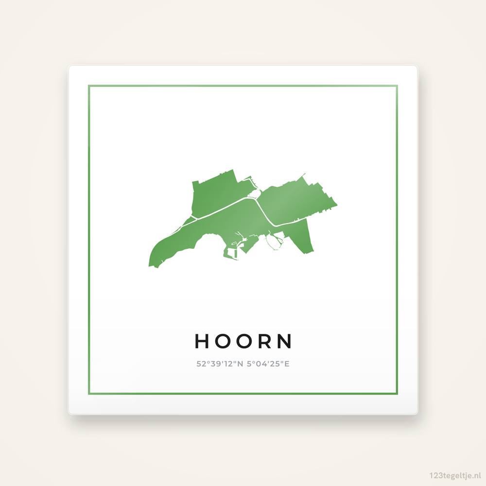 Tegeltje Hoorn silhouet groen