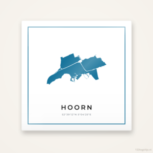 Tegeltje Hoorn silhouet met kader