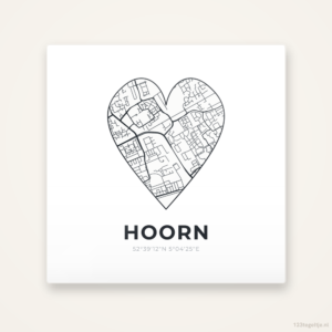 Tegeltje Hoorn stadskaart hart