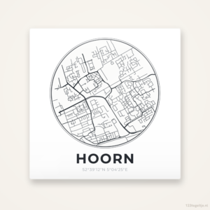 Tegeltje Hoorn stadskaart rond