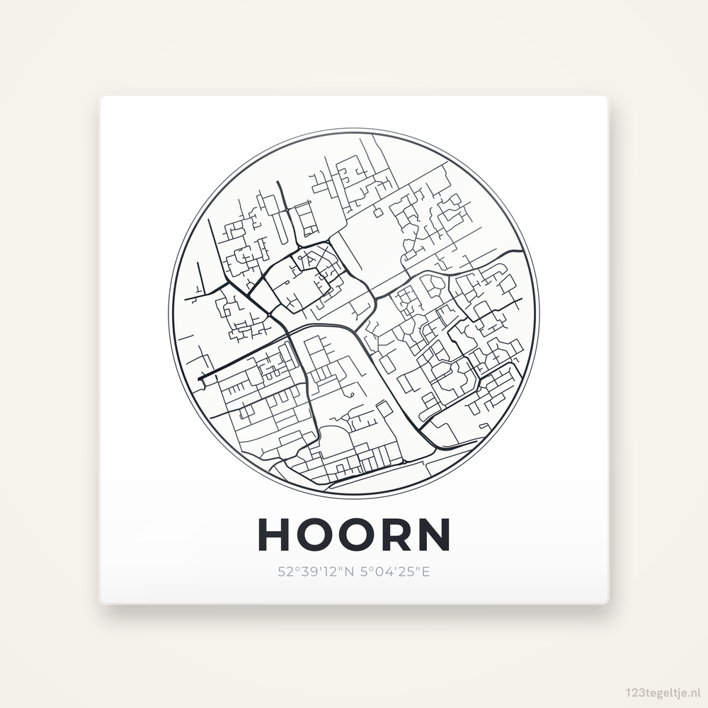 Tegeltje Hoorn stadskaart rond