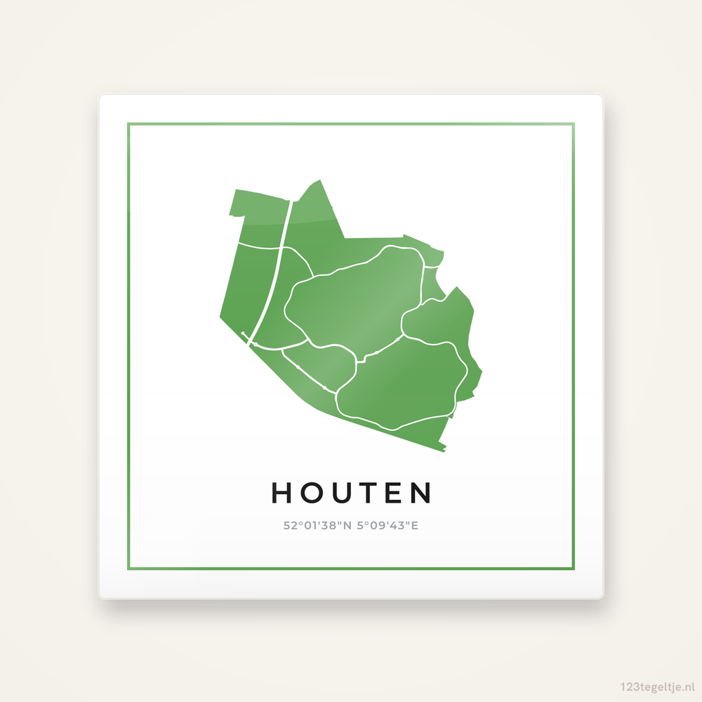 Tegeltje Houten silhouet groen