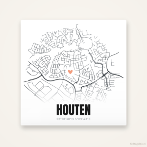 Tegeltje Houten stadskaart