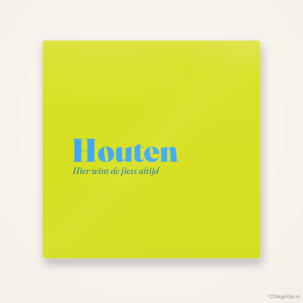 Houten, keramisch tegeltje 15 bij 15 cm