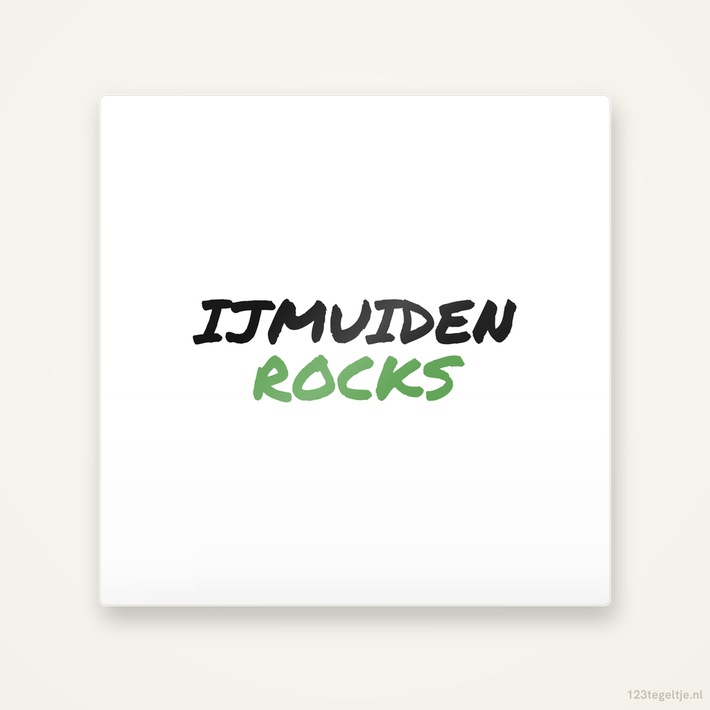 Tegeltje IJmuiden Rocks handletter
