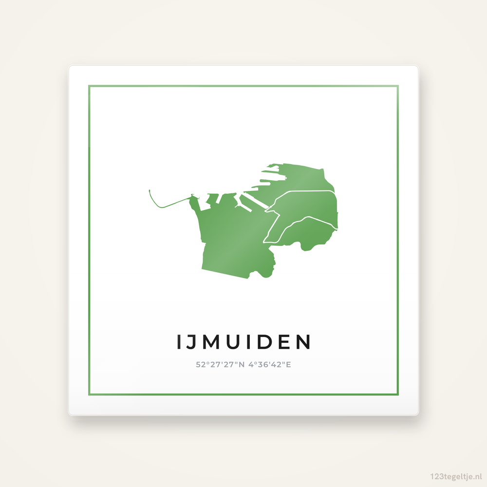 Tegeltje IJmuiden silhouet groen