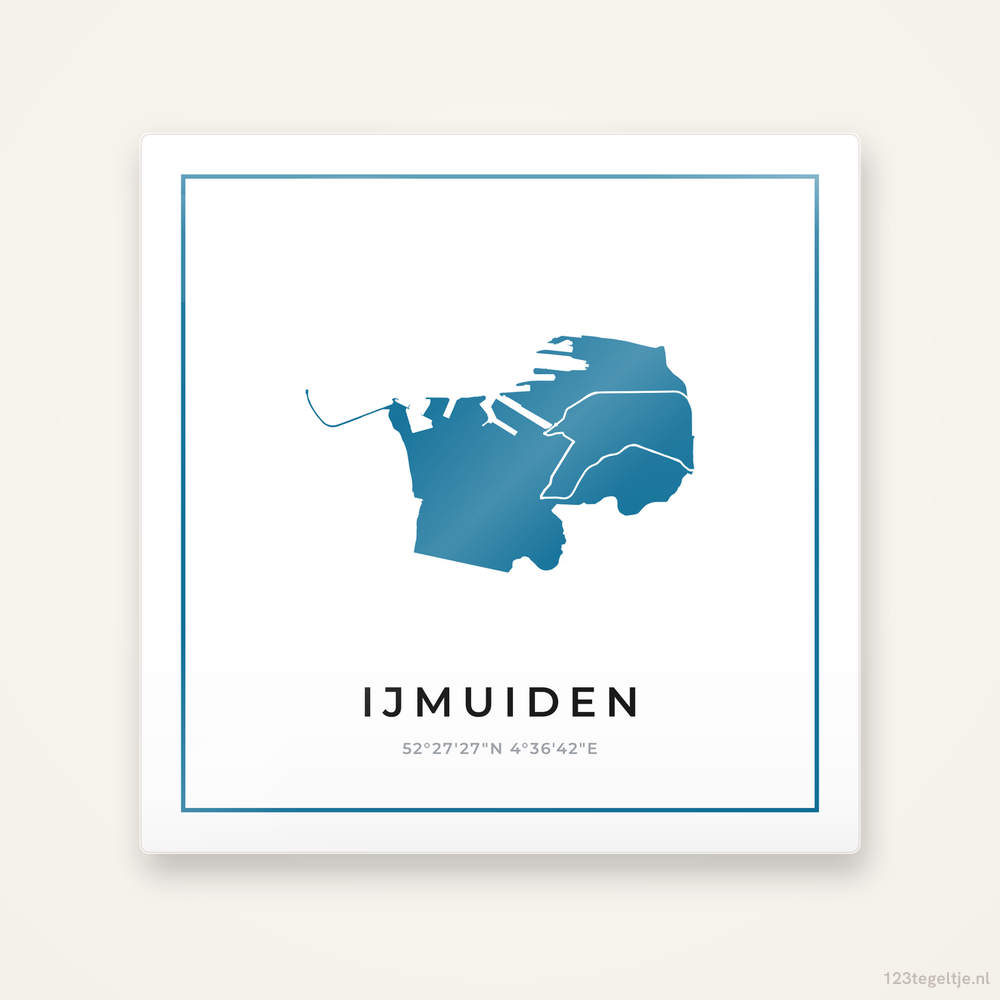 Tegeltje IJmuiden silhouet met kader