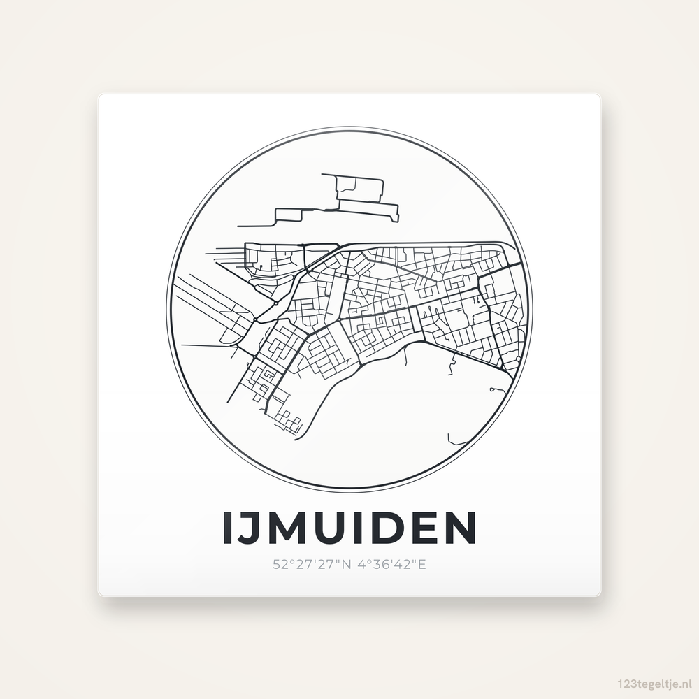 Tegeltje IJmuiden stadskaart rond