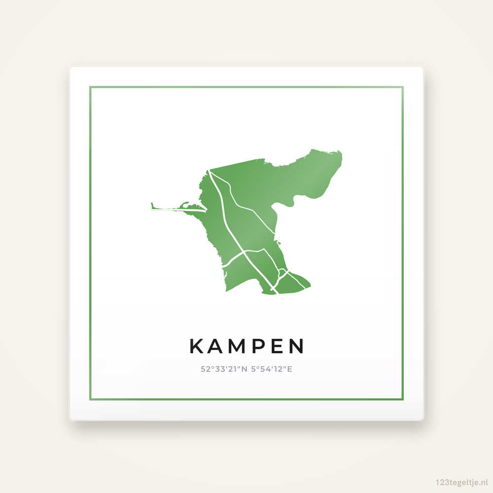 Tegeltje Kampen silhouet groen