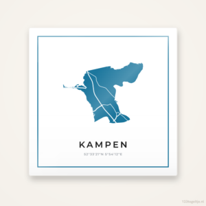 Tegeltje Kampen silhouet met kader