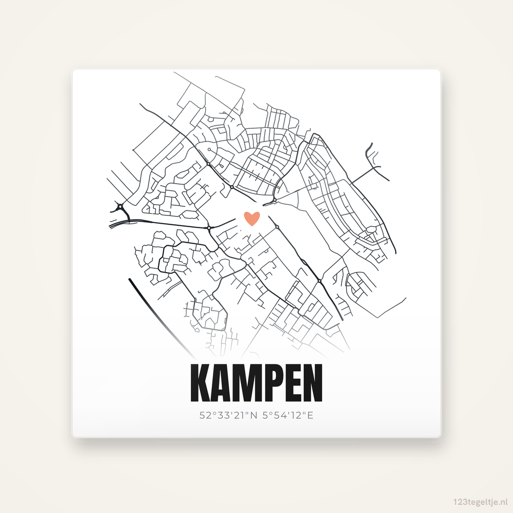 Tegeltje Kampen stadskaart