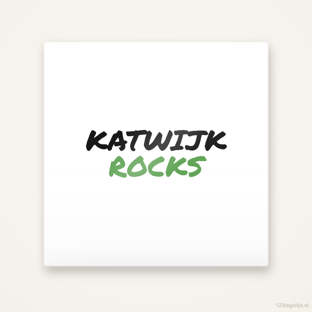 Tegeltje Katwijk Rocks handletter