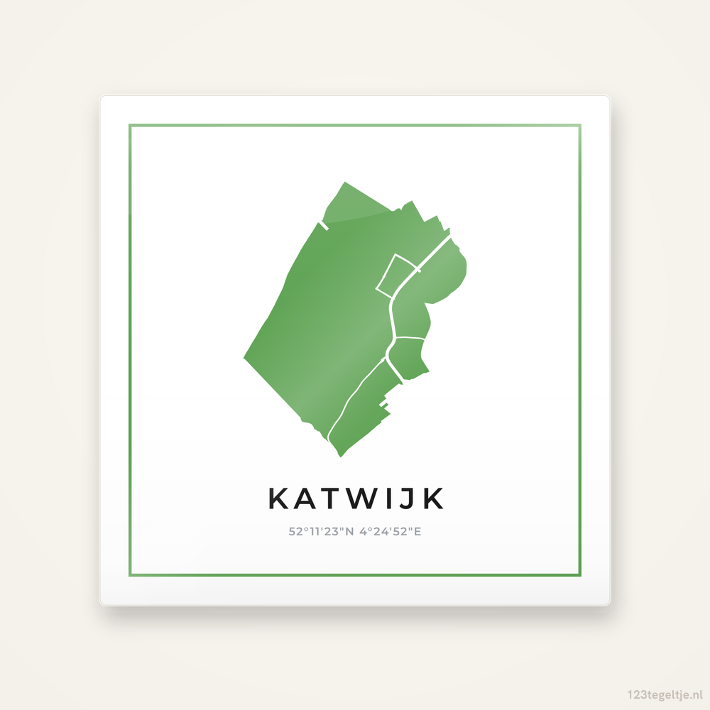 Tegeltje Katwijk silhouet groen