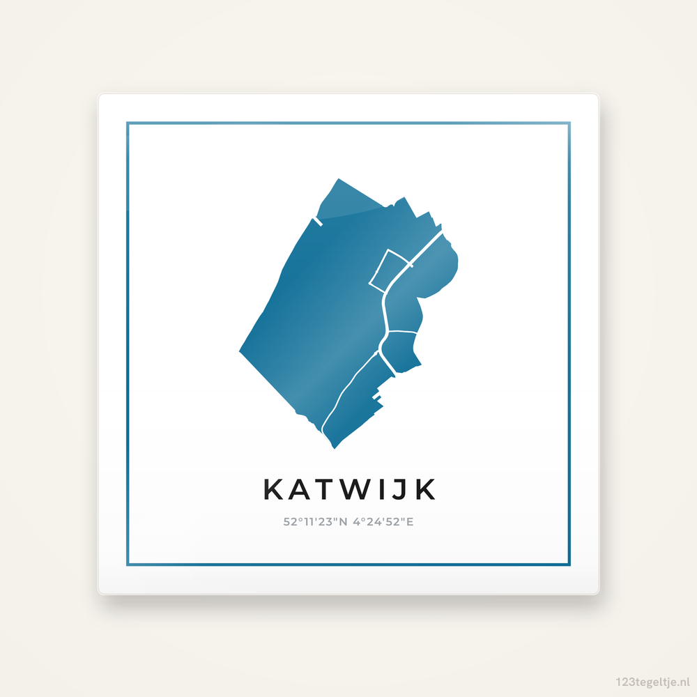 Tegeltje Katwijk silhouet met kader