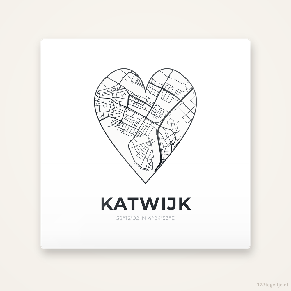 Tegeltje Katwijk stadskaart hart