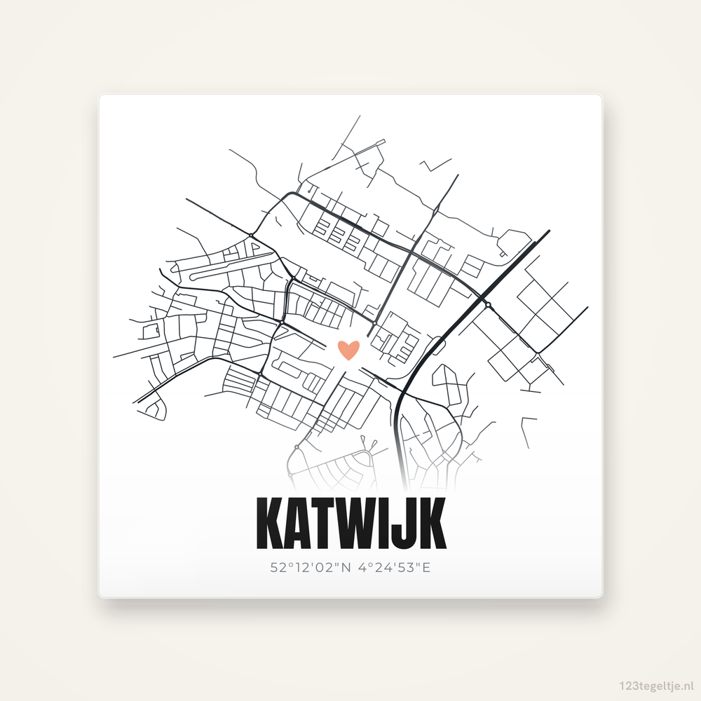 Tegeltje Katwijk stadskaart