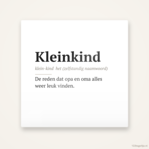 Kleinkind woordenboek, keramisch tegeltje 15 bij 15 cm