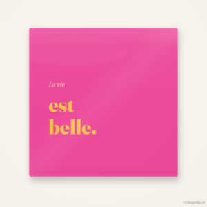 La vie est belle, keramisch tegeltje 15 bij 15 cm