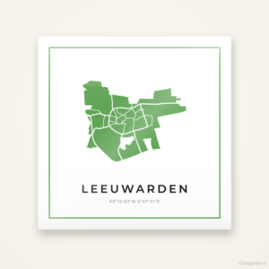 Tegeltje Leeuwarden silhouet groen