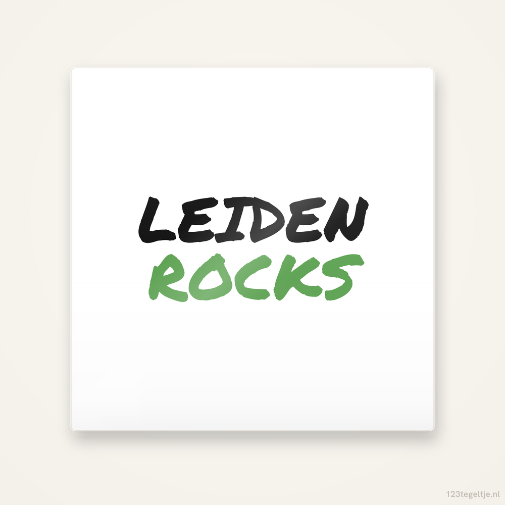 Tegeltje Leiden Rocks handletter