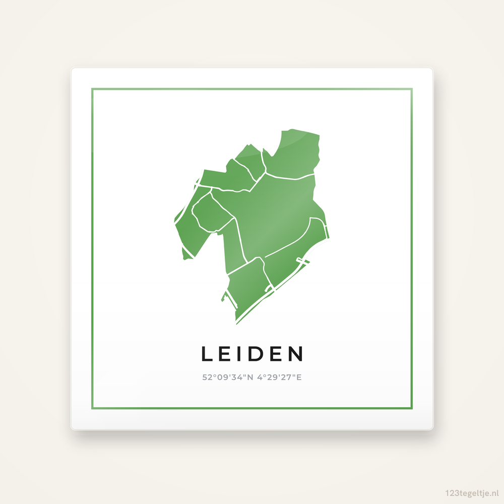 Tegeltje Leiden silhouet groen