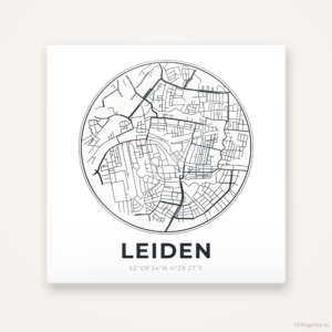 Tegeltje Leiden stadskaart rond