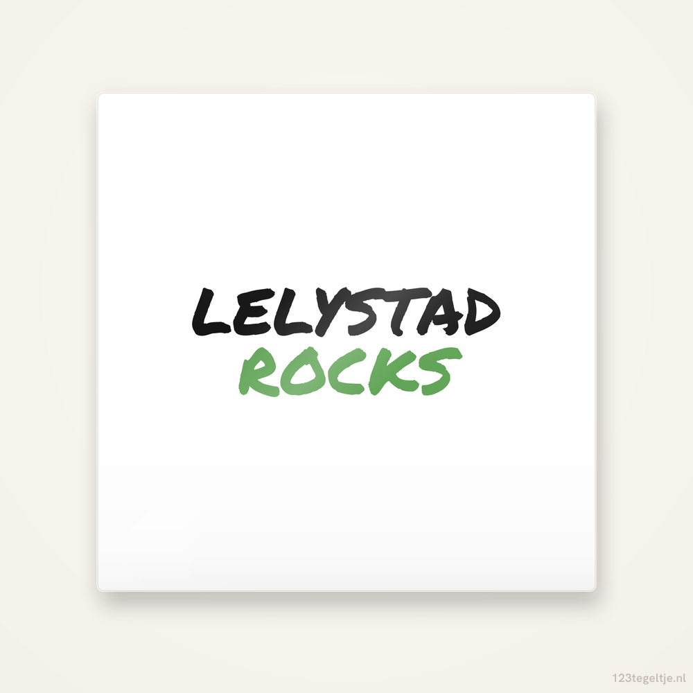 Tegeltje Lelystad Rocks handletter