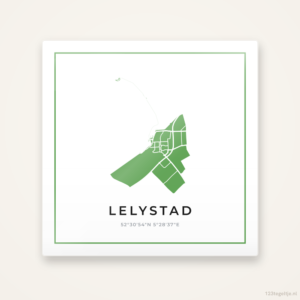 Tegeltje Lelystad silhouet groen