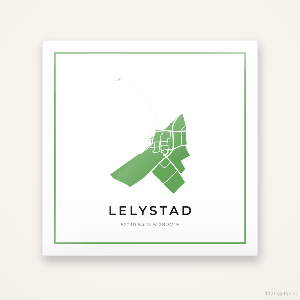 Tegeltje Lelystad silhouet groen