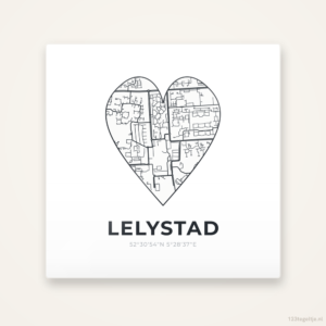 Tegeltje Lelystad stadskaart hart
