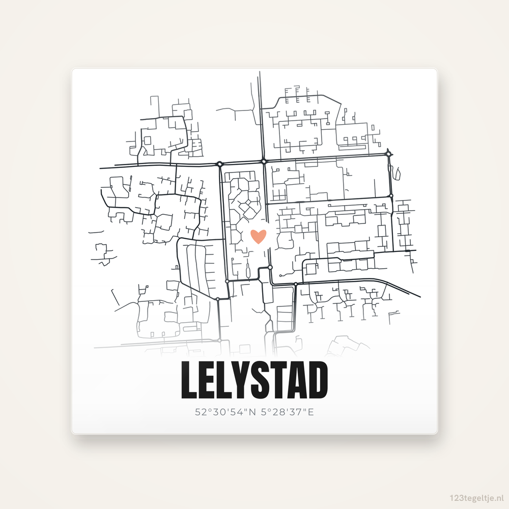 Tegeltje Lelystad stadskaart