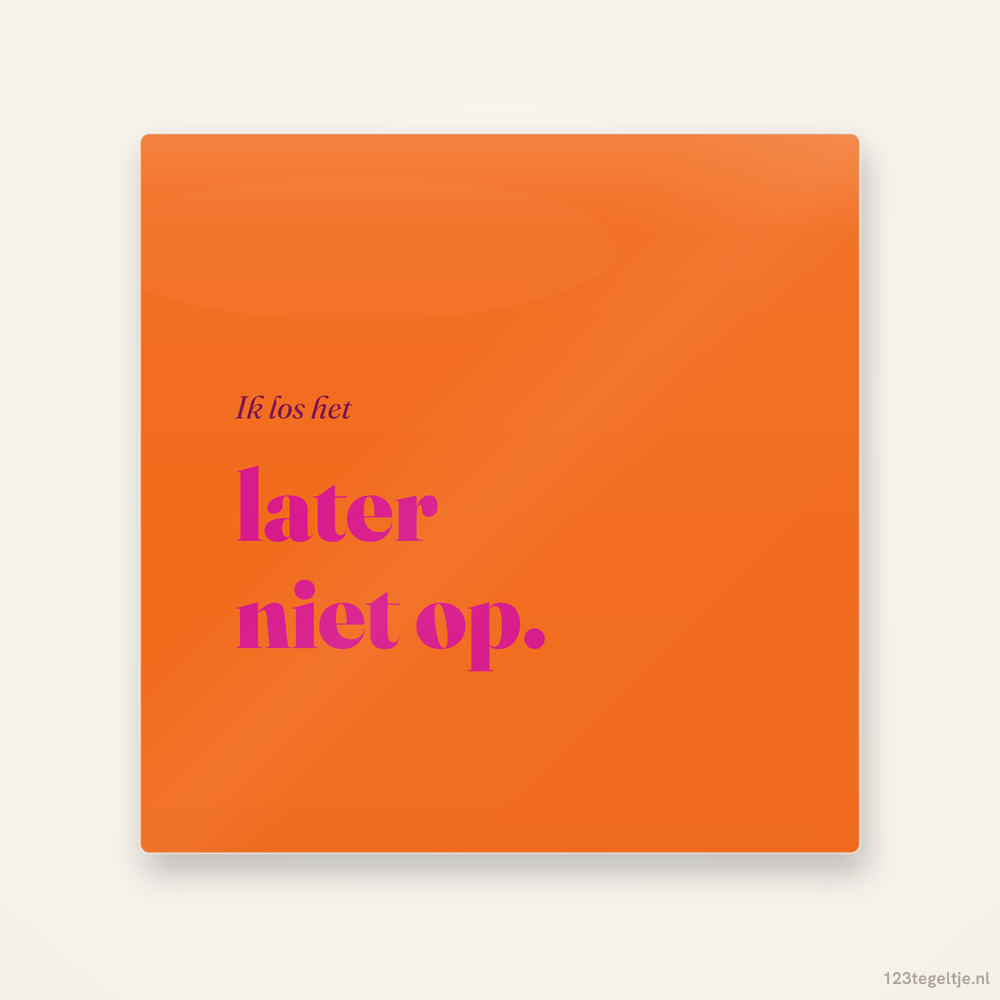 Ik los het later wel niet op, keramisch tegeltje 15 bij 15 cm