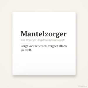 Mantelzorger, keramisch tegeltje 15 bij 15 cm