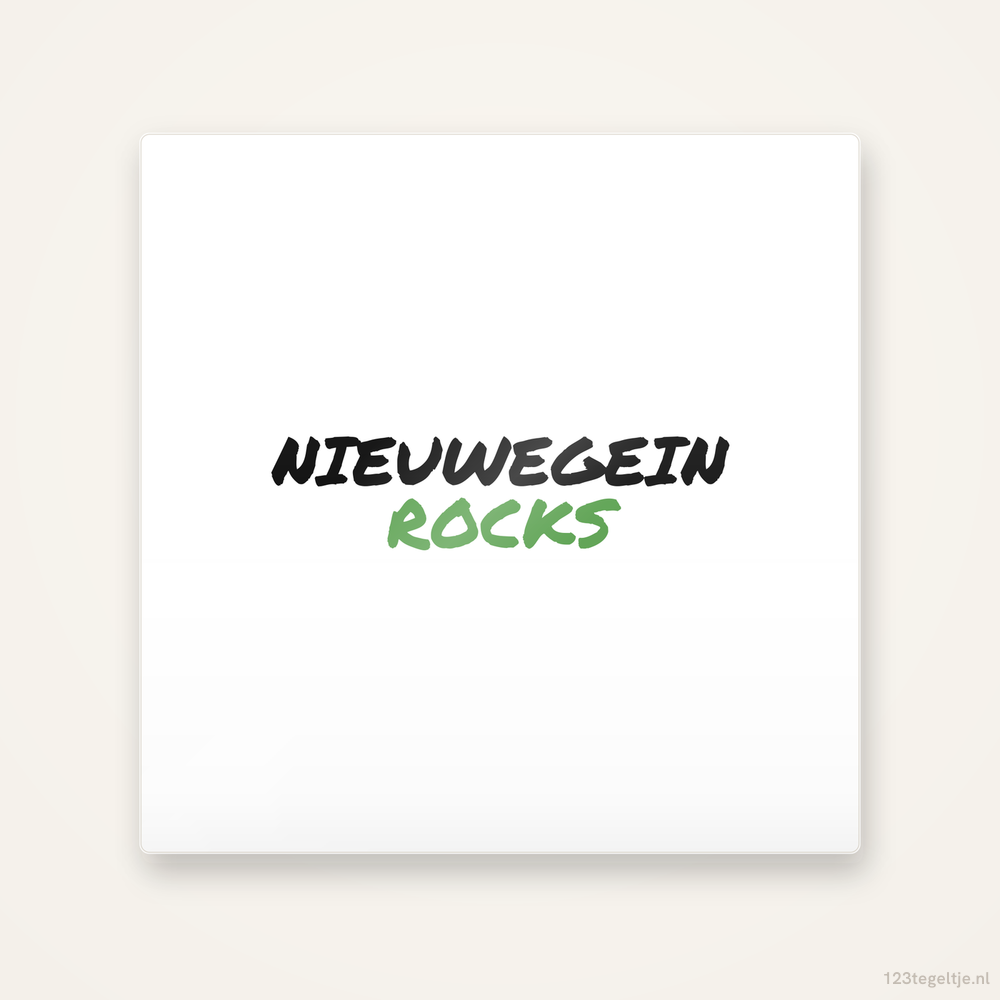 Tegeltje Nieuwegein Rocks handletter