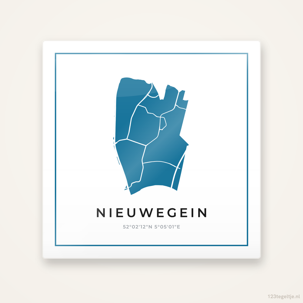 Tegeltje Nieuwegein silhouet met kader