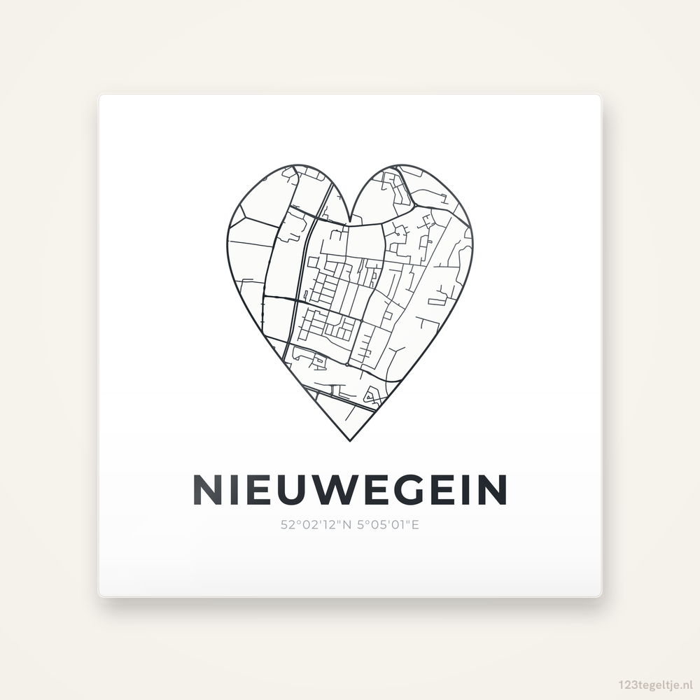 Tegeltje Nieuwegein stadskaart hart