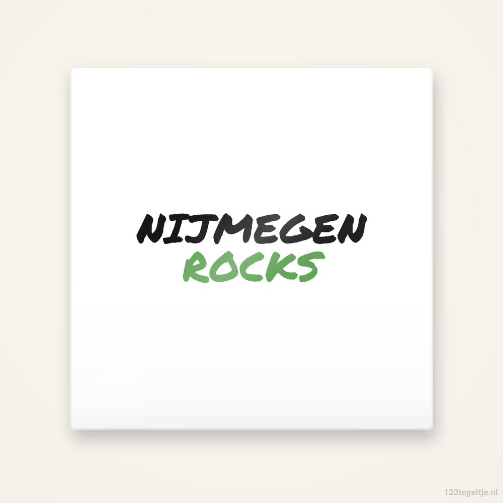 Tegeltje Nijmegen Rocks handletter