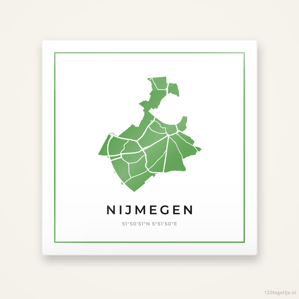 Tegeltje Nijmegen silhouet groen