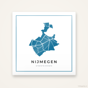 Tegeltje Nijmegen silhouet met kader